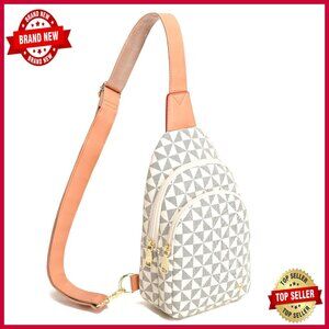 Leather Crossbody Sling Bag Fanny Pack with Adjustable Strap 7x11x3